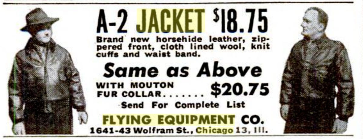 VTG 50s G1 Leather Jacket 55J14 Flying Equipment Co (~45-46R) Star