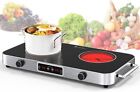 Electric Cooktop 2 Burner Electric Stove Top Dual Burner Knob Control 2200W 110V