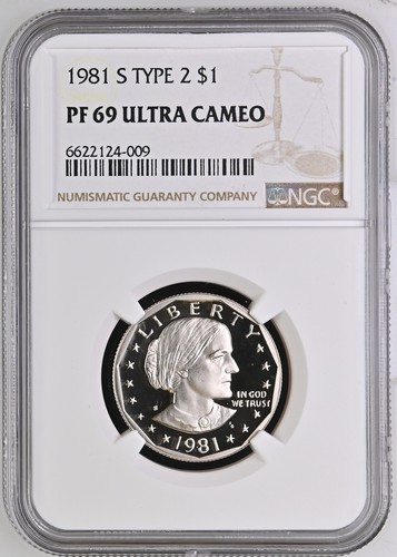 1981-S Type 2 Susan B. Anthony (SBA) Dollar NGC PF-69 ULTRA CAMEO