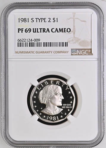 1981-S Type 2 Susan B. Anthony (SBA) Dollar NGC PF-69 ULTRA CAMEO