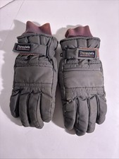 Vtg 80s Thinsulate Winter Ski Skiing Snowmobile Snow Gray GLOVES L