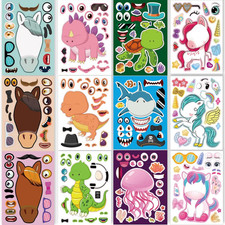 24 Sheets 8.27'' 5.9'' Make Your Own Stickers for Kids Toddlers, Make a Face Sti