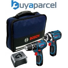 Bosch 12v Twin Pack GSB Combi Hammer Drill + GDR Impact Driver Lithium Ion