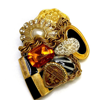 Babe Fables Pendant Art Dede Mergele Signed Monique New Orleans Art Deco