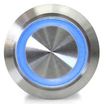 22mm Latching Billet Buttons with LED Blue or Green Ring street
