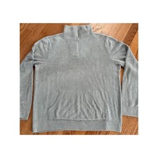 Barefoot Dreams Cozychic Lite Sweater Tunic M 1/4 Zip Pullover Light Gray Pocket