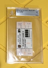 1975 STANLEY CUP FINALS Game 5 FULL Ticket Beckett 8 NM-MT Flyers EXTREMELY RARE