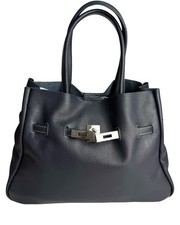 ITALIAN TRENDY PEBBLED GRAIN CALF LEATHER HANDBAG BAG PURSE - MADE IN ITALY