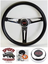 1988-1994 Chevrolet truck steering wheel RED BOWTIE 13 1/2" MUSCLE CAR CHROME