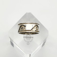 Taxco Mexico Band Ring with Aztec Design Size 7.5