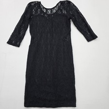 Elizabeth Women's Black Lace Midi Dress Size 40 EU Formal