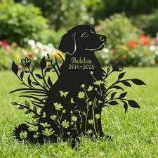 Custom Pet Dog Memorial Stake Tombstone - Dog Grave Marker