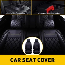 Black Car Seat Cover Protector Kit Full Set 5-Sits for 07-2022 Chevy Silverado H