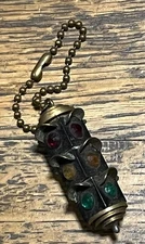 Antique 44mm Rotating Traffic Lights Pendant / Fob /Key Ring