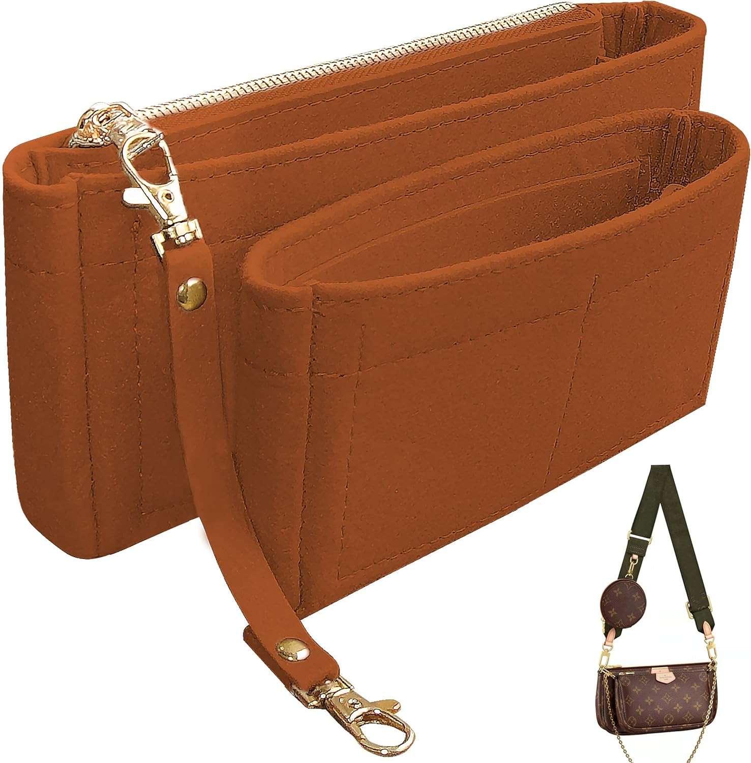 Handbag Organizer Insert Fits for Multi Pochette Accessories Bag Series Perfectl