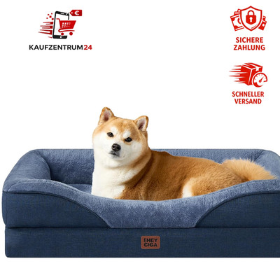 Orthopädisches Hundebett 89x56cm Memory Foam waschbar marineblau