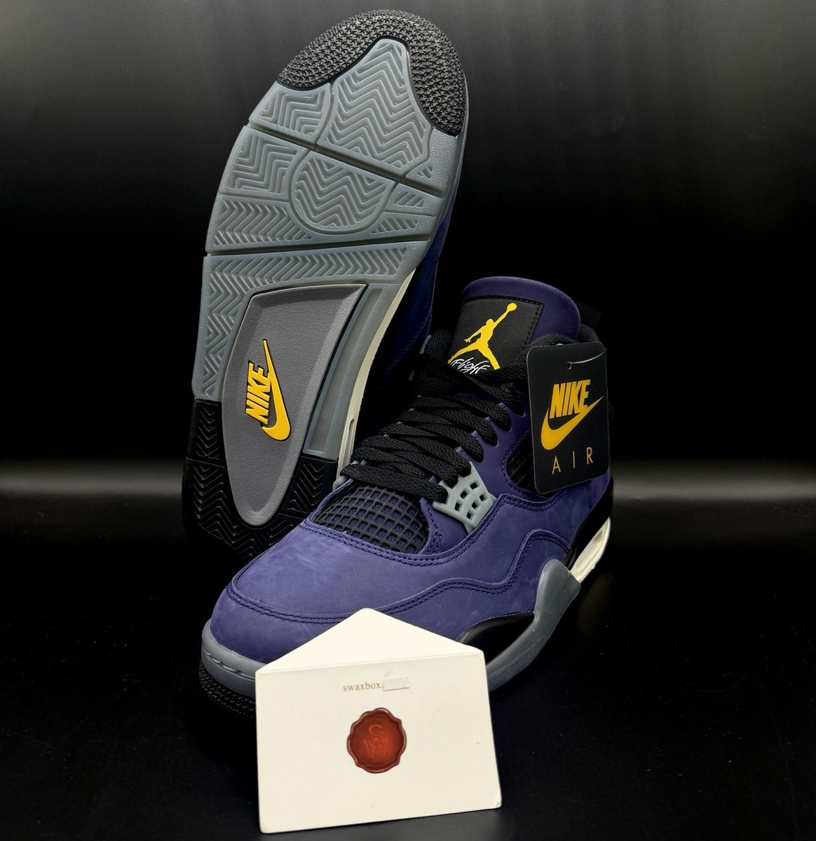 Size 9 - Air Jordan 4 Retro Lakers for sale online | eBay