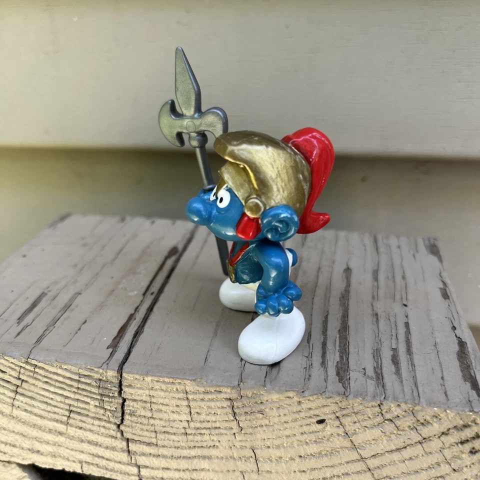 Pitufos Caballero Pitufo Castillo Guardia Raro Figura De Colección PVC Juguete Peyo Estatuilla Foto 3 de 4