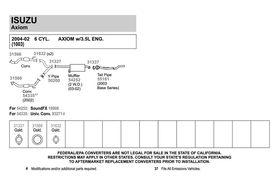 For Isuzu Rodeo 1998-2004 Walker 55181 Aluminized Steel Exhaust Tailpipe - Imagem 4 de 4