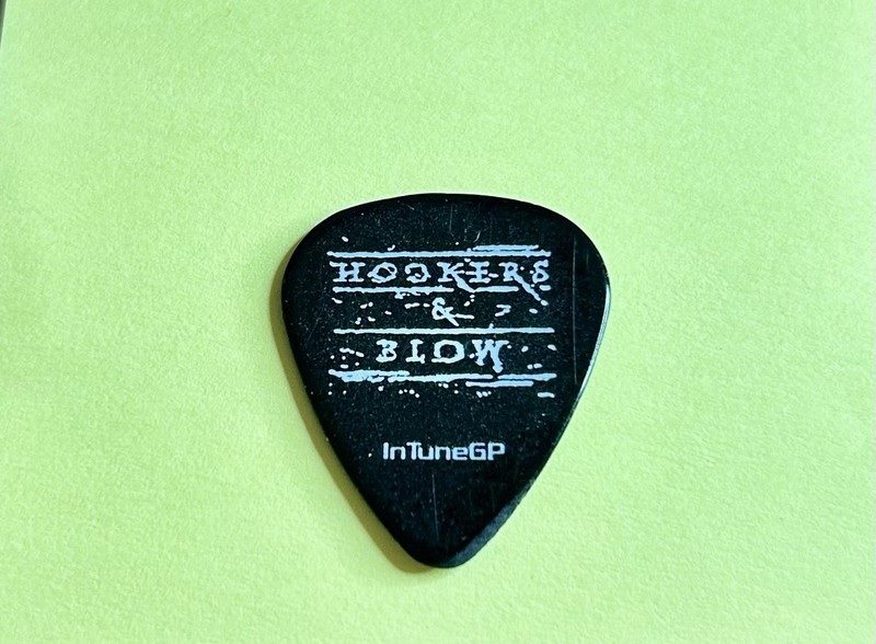 Authentic Hookers & Blow Custom Guitar Pick - In Tune GP Stage Tour Promo