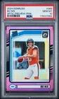 2024 Panini Donruss Rated Rookie Bo Nix Optic Preview Pink Holo Prizm PSA 10
