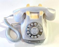 Pottery Barn White Yellowed Retro Phone -Connects To Landline- TESTED  WORKS