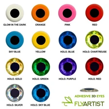 3D FISH EYES - Adhesive Fishing Lure & Fly Tying Eyes - Holographic & Solid NEW!
