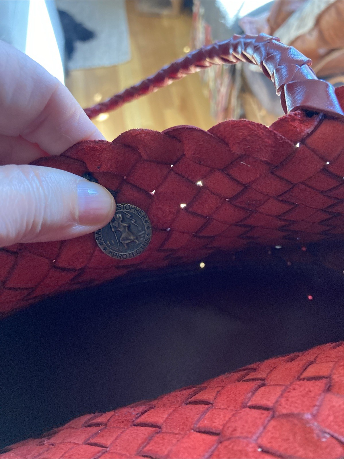 Dragon Diffusion Red Leather bag Medium With inse… - image 4