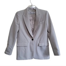 ZARA Womens Khaki Blazer Jacket Size Xsmall