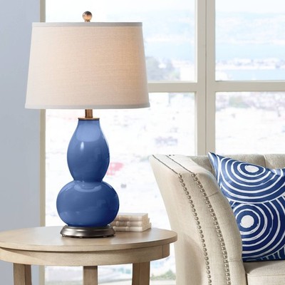 Color Plus Double Gourd 28 3/4''  High Monaco Blue Table Lamp