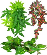 Reptile Plants, 3 PCS Amphibian Hanging Plants with Suction Cup for Snake, Be...