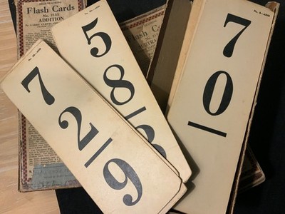 Vintage Math Flash Cards addition subtraction Myers method homeschool