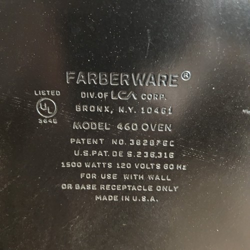 1970's Farberware Convection Turbo Oven  460/5 - Tested. Looks Almost Brand New. - Picture 10 of 13