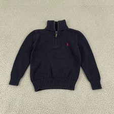 Polo Ralph Lauren 1/4 Zip Sweater Youth 6 Navy Knit Pullover