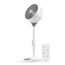 Woozoo 360 Pedestal Fan Air Circulator, Oscillating, Remote Control, White, NEW