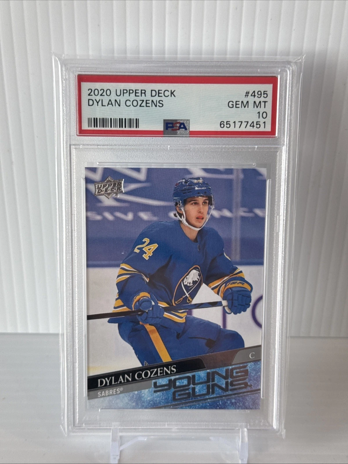 Deal for 2020-21 Upper Deck Young Guns Dylan Cozens RC #495 PSA 10 Gem Mint