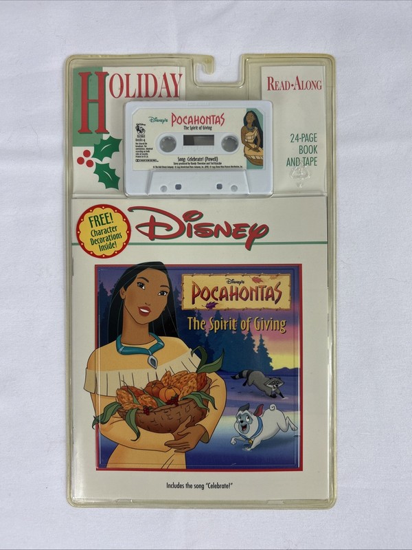 1995 Disney Pocahontas The Spirit of Giving Holiday Read-Along Book and Tape NIP