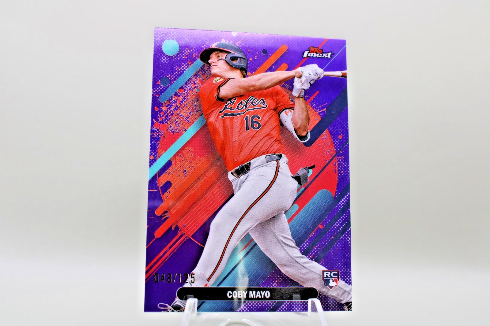 2025 Topps Finest - Rare Coby Mayo #255 Purple Refractor /125 (RC)