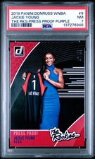 PSA 7 Jackie Young 2019 Panini Donruss Wnba The Rookies Purple /99 #9