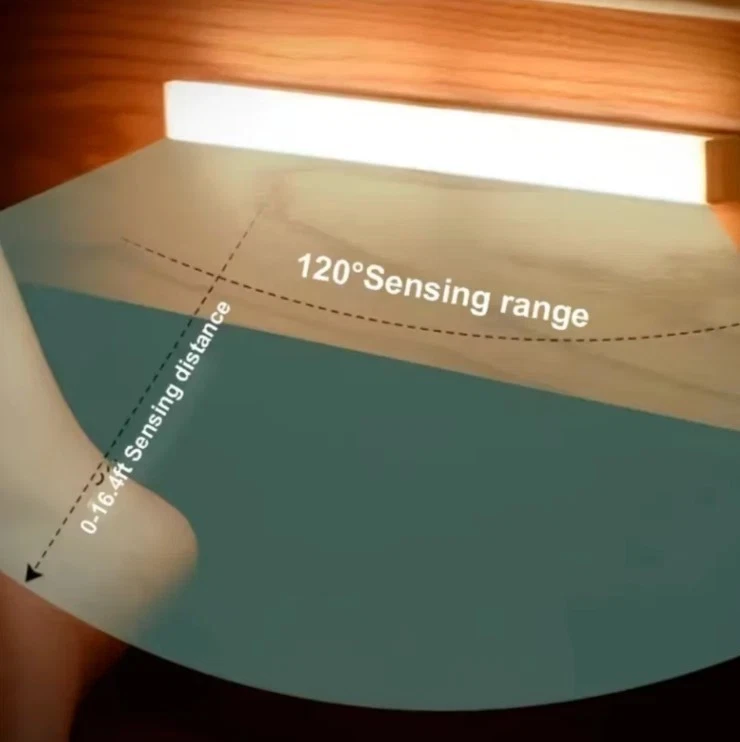 Luce LED Wireless con Sensore di Movimento Ricaricabile per Armadio e Corridoio - Immagine 4 di 4