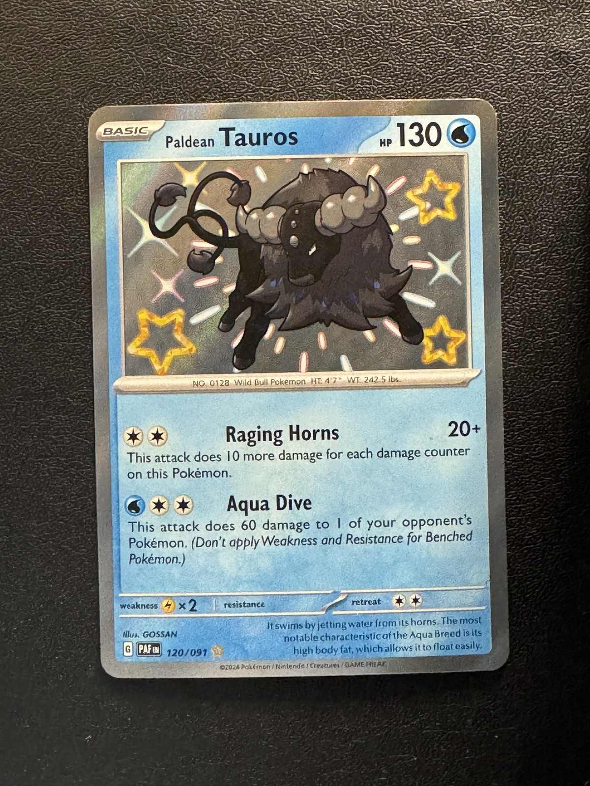 Paldean Tauros 120/91 Paldean Fates Shiny Rare NM