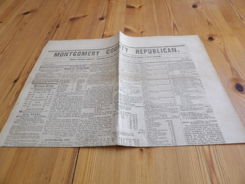 Montgomery County Republican 1857 NY Newspaper