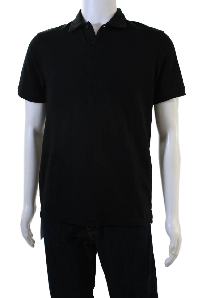 Zara Mens Cotton Solid Collared Short Sleeve Polo… - image 2