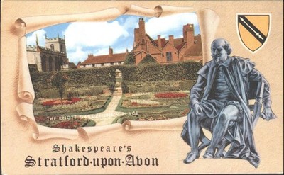 Vintage Shakespeares Stratford-upon-Avon Knott Garten Neuer Ort Postkarte