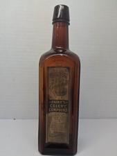 Botella compuesta de apio Paine's antigua de 1800 Burlington VT antigua RARA con etiqueta de papel