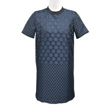 Madewell Shirt Dress Womens Size XS Blue 3D Retro Polka Dot