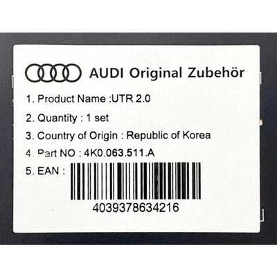Audi Genuine UTR 2.0 Front & Rear Dashcam Universal Traffic Drive