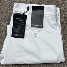 J. Lindeberg Mens Elliot Golf Pants 32x32 White Athleisure Stretch Active New