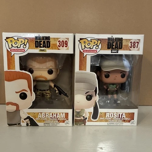 Funko Pop! Vinyl The Walking Dead Abraham #309 & Rosita #387 Figures Set