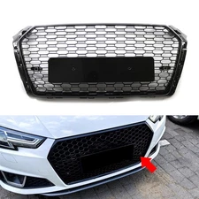 Honeycomb Black Mesh Hex Grille For Audi A4/S4 B9 RS4 Style 2017-2019 17